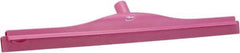 Vikan - 24" Rubber Blade Floor Squeegee - Double Edge, Pink, Plastic Holder - Benchmark Tooling