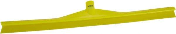 Vikan - 27.56" Rubber Blade Floor Squeegee - Single Edge, Yellow, Plastic Holder - Benchmark Tooling