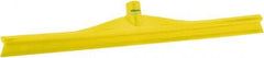 Vikan - 23.62" Rubber Blade Floor Squeegee - Single Edge, Yellow, Plastic Holder - Benchmark Tooling