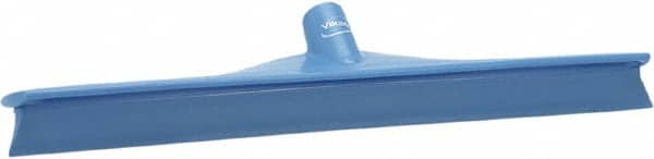 Vikan - 19.67" Rubber Blade Floor Squeegee - Single Edge, Blue, Plastic Holder - Benchmark Tooling