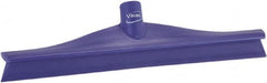 Vikan - 15-3/4" Rubber Blade Floor Squeegee - Single Edge, Purple, Plastic Holder - Benchmark Tooling