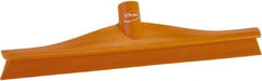 Vikan - 15-3/4" Rubber Blade Floor Squeegee - Single Edge, Orange, Plastic Holder - Benchmark Tooling