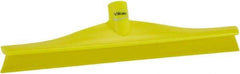 Vikan - 15-3/4" Rubber Blade Floor Squeegee - Single Edge, Yellow, Plastic Holder - Benchmark Tooling