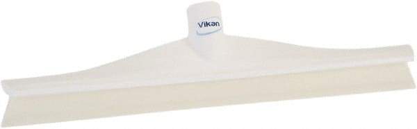 Vikan - 15-3/4" Rubber Blade Floor Squeegee - Single Edge, White, Plastic Holder - Benchmark Tooling