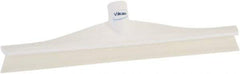 Vikan - 15-3/4" Rubber Blade Floor Squeegee - Single Edge, White, Plastic Holder - Benchmark Tooling