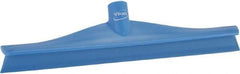 Vikan - 15-3/4" Rubber Blade Floor Squeegee - Single Edge, Blue, Plastic Holder - Benchmark Tooling