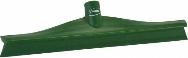 Vikan - 15-3/4" Rubber Blade Floor Squeegee - Single Edge, Green, Plastic Holder - Benchmark Tooling