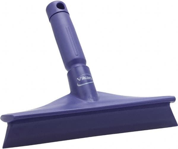 Vikan - 9.84" Rubber Blade Bench Squeegee - Single Edge, Purple, Plastic Holder - Benchmark Tooling