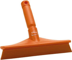 Vikan - 9.84" Rubber Blade Bench Squeegee - Single Edge, Orange, Plastic Holder - Benchmark Tooling