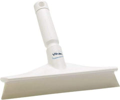 Vikan - 9.84" Rubber Blade Bench Squeegee - Single Edge, White, Plastic Holder - Benchmark Tooling