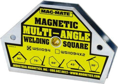 Mag-Mate - 4-3/8" Wide x 3/4" Deep x 3" High, Rare Earth Magnetic Welding & Fabrication Square - 55 Lb Average Pull Force - Benchmark Tooling