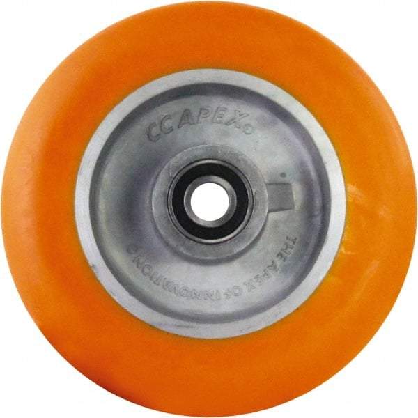 Caster Connection - 8 Inch Diameter x 2 Inch Wide, Polyurethane on Aluminum Caster Wheel - 1,250 Lb. Capacity, 2.2 Inch Hub Length, 1/2 Inch Axle Diameter, Sealed Precision Ball Bearing - Benchmark Tooling