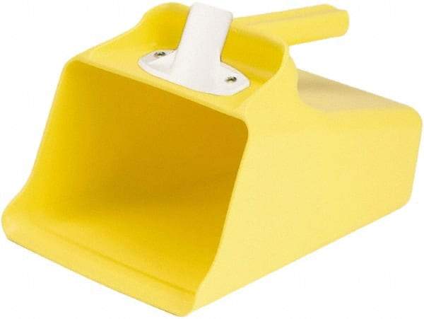 Remco - 128 oz Yellow Polypropylene Flat Bottom Scoop - 8.7" Wide x 7.3" Deep Bowl, 11" OAL - Benchmark Tooling