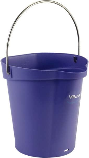 Vikan - 1-1/2 Gal, Polypropylene Round Purple Single Pail with Pour Spout - Handle Included - Benchmark Tooling