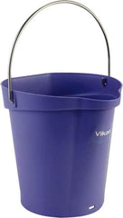 Vikan - 1-1/2 Gal, Polypropylene Round Purple Single Pail with Pour Spout - Handle Included - Benchmark Tooling