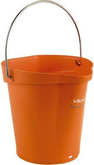 Vikan - 1-1/2 Gal, Polypropylene Round Orange Single Pail with Pour Spout - Handle Included - Benchmark Tooling