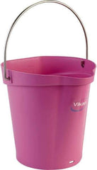 Vikan - 1-1/2 Gal, Polypropylene Round Pink Single Pail with Pour Spout - Handle Included - Benchmark Tooling