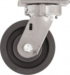 Caster Connection - 5" Diam x 2" Wide x 6-1/2" OAH Top Plate Mount Swivel Caster - High Grade Nylon, 1,200 Lb Capacity, Sealed Precision Ball Bearing, 4 x 4-1/2" Plate - Benchmark Tooling