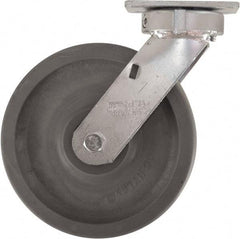 Caster Connection - 8" Diam x 2" Wide x 9-1/2" OAH Top Plate Mount Swivel Caster - High Grade Nylon, 2,000 Lb Capacity, Sealed Precision Ball Bearing, 4 x 4-1/2" Plate - Benchmark Tooling