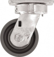 Caster Connection - 4" Diam x 2" Wide x 5-5/8" OAH Top Plate Mount Swivel Caster - High Grade Nylon, 1,000 Lb Capacity, Sealed Precision Ball Bearing, 4 x 4-1/2" Plate - Benchmark Tooling