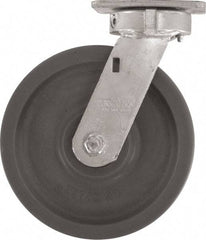 Caster Connection - 8" Diam x 2" Wide x 9-1/2" OAH Top Plate Mount Swivel Caster - High Grade Nylon, 2,000 Lb Capacity, Sealed Precision Ball Bearing, 4 x 4-1/2" Plate - Benchmark Tooling