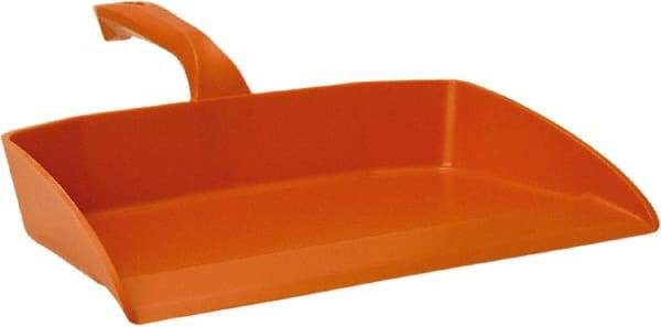 Vikan - 12-1/2" Wide Handheld Dustpan - Plastic Body, 4-1/2" Handle, Orange - Benchmark Tooling