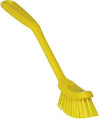 Vikan - 1" Bristle Length, Polyester Food Service Brush - 2-7/8" Long x 1" Wide Head, 11" OAL, Yellow, Polypropylene Block - Benchmark Tooling