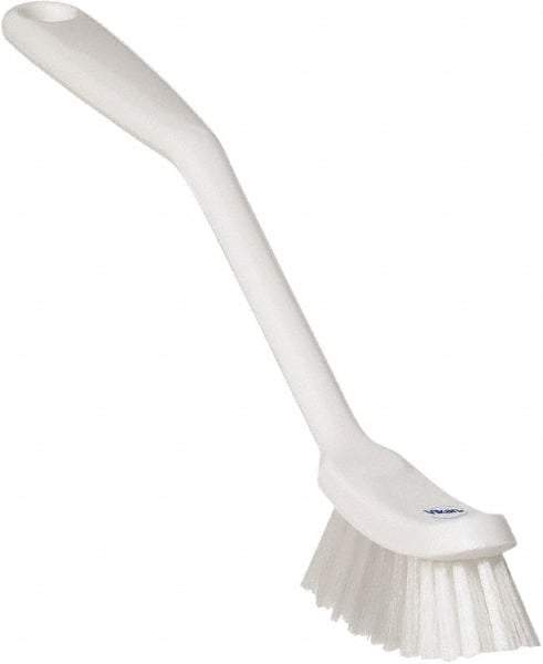 Vikan - 1" Bristle Length, Polyester Food Service Brush - 2-7/8" Long x 1" Wide Head, 11" OAL, White, Polypropylene Block - Benchmark Tooling