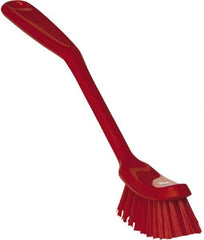 Vikan - 1" Bristle Length, Polyester Food Service Brush - 2-7/8" Long x 1" Wide Head, 11" OAL, Red, Polypropylene Block - Benchmark Tooling