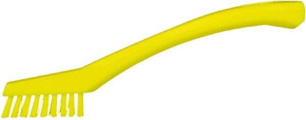 Vikan - 5/8" Bristle Length, Polyester Food Service Brush - 2-5/16" Long x 1/2" Wide Head, 8" OAL, Yellow, Polypropylene Block - Benchmark Tooling