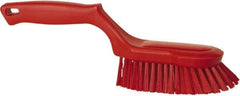 Vikan - 1-1/2" Bristle Length, Polyester Scrub Brush - 5-5/8" Long x 5" Wide Head, 13-1/2" OAL, Red, Polypropylene Block - Benchmark Tooling