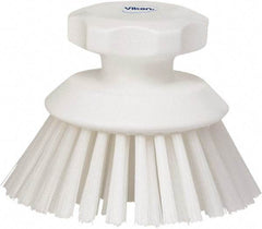 Vikan - 1-1/2" Bristle Length, Polyester Food Service Brush - 3-3/4" Long x 5" Wide Head, 5" OAL, White, Polypropylene Block - Benchmark Tooling