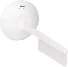 Vikan - 2-3/4" Bristle Length, Polyester Cleaning & Finishing Brush - 8" Long x 2-3/4" Wide Head, 20" OAL, White, Polypropylene Block - Benchmark Tooling