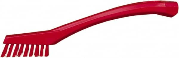 Vikan - 5/8" Bristle Length, Polyester Food Service Brush - 2-5/16" Long x 1/2" Wide Head, 8" OAL, Red, Polypropylene Block - Benchmark Tooling