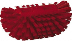 Vikan - 1-1/2" Bristle Length, Polyester Utility Scrub Brush - 5-1/2" Wide Head, 8" OAL, European Threaded Handle, Red, Polypropylene Block - Benchmark Tooling