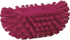 Vikan - 1-1/2" Bristle Length, Polyester Utility Scrub Brush - 5-1/2" Wide Head, 8" OAL, European Threaded Handle, Pink, Polypropylene Block - Benchmark Tooling