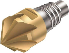 Sandvik Coromant - A316..CM..G Grade 1030 Carbide Chamfer Milling Tip Insert - TiAlN Finish, 8 Flutes, 7mm Cutting Diam, 7.7mm Depth of Cut, 0° Helix - Benchmark Tooling