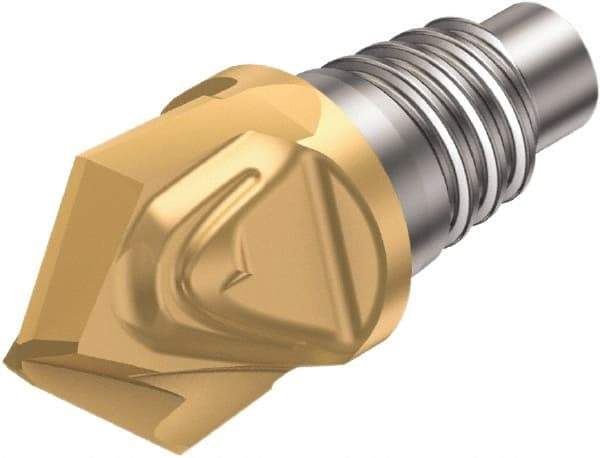 Sandvik Coromant - 316..CM2 G Grade 1030 Carbide Chamfer Milling Tip Insert - TiAlN Finish, 2 Flutes, 1.5mm Cutting Diam, 5.23mm Depth of Cut, 14mm Extension, 10° Helix - Benchmark Tooling