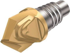 Sandvik Coromant - 316..CM2 G Grade 1030 Carbide Chamfer Milling Tip Insert - TiAlN Finish, 2 Flutes, 1.5mm Cutting Diam, 5.23mm Depth of Cut, 14mm Extension, 10° Helix - Benchmark Tooling