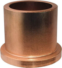 Bunting Bearing - 1/2" Inside x 3/4" Outside Diam, Powdered Metal Flanged Bearing - 1" Flange Outside Diam, 1/8" Flange Thickness, 1" OAL - Benchmark Tooling