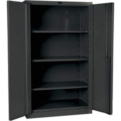 Hallowell - 3 Shelf Locking Storage Cabinet - Steel, 48" Wide x 24" Deep x 60" High, Gray - Benchmark Tooling