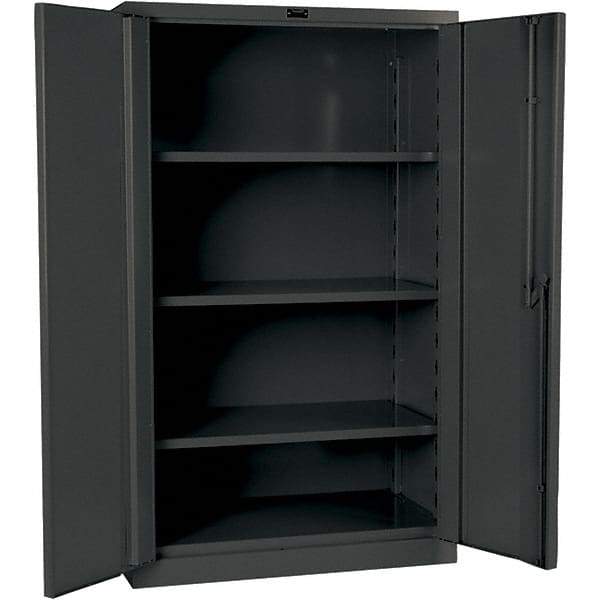 Hallowell - 3 Shelf Locking Storage Cabinet - Steel, 36" Wide x 21" Deep x 60" High, Gray - Benchmark Tooling