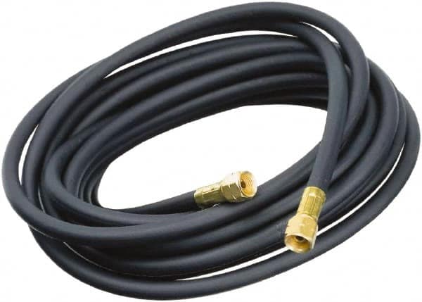 Sievert - 1/4" Inside x 9/16" Outside Diam, Grade Commercial Welding Hose - Black, 33' Long, Standard Nozzle Style, 75 psi Working Pressure - Benchmark Tooling