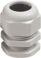 Canfield Connector - 0.512 to 0.787" Cable Capacity, Liquidtight, Straight Strain Relief Cord Grip - 1 NPT Thread, 2.205" Long, Nylon - Benchmark Tooling