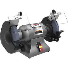 Jet - 10" Wheel Diam x 1" Wheel Width, 1-1/2 hp Grinder - 1" Arbor Hole Diam, 1 Phase, 1,720 Max RPM, 115 Volts - Benchmark Tooling