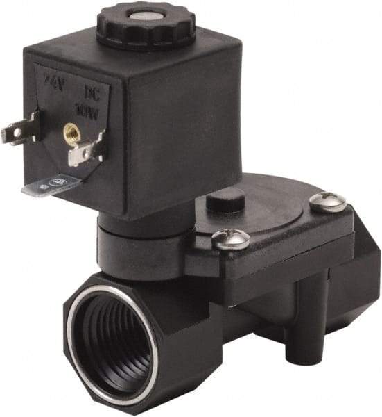 Spartan Scientific - 1/2" NPT Port, 2 Way, 2 Position, Glass Filled Nylon Solenoid Valve - Normally Closed, Viton Seal - Benchmark Tooling