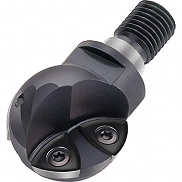 Walter - 40mm Cut Diam, 32mm Max Depth of Cut, 28mm Shank Diam, 74mm OAL, Indexable Ball Nose End Mill - 11,100 Max RPM - Benchmark Tooling