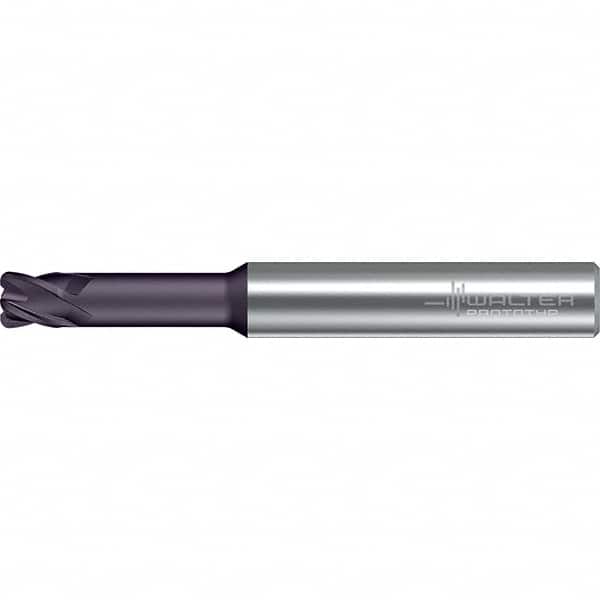 Walter-Prototyp - 6mm, 4 Flute, Solid Carbide, 1mm End Mill - 2.48" OAL, 30° Helix, Right Hand Flute, 24mm LOC, Right Hand Cut - Benchmark Tooling