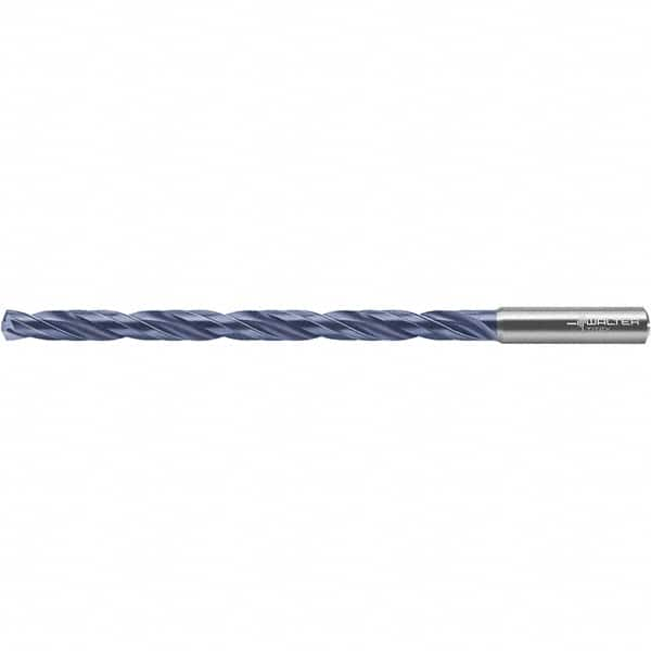 Extra Length Drill Bit: 0.3661″ Dia, 140 °, Solid Carbide TiNAl Finish, 5.433″ Flute Length, 7.087″ OAL, Straight-Cylindrical Shank, Series DC150-12-A1