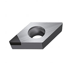 Walter - DCGW FS-1 Grade WDN10 Turning Insert - Polycrystaline Diamond Finish, 55° Rhombic, 6.35mm Inscr Circle, 2.38mm Thick, 0.2mm Corner Radius - Benchmark Tooling